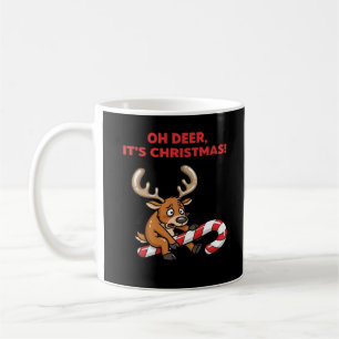 O jee het is kerst Gestresste rendieren met zoetig Koffiemok