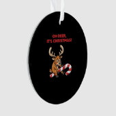 O jee, het is kerst, gestreste rendieren met zoeti ornament (voorkant)