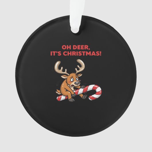 O jee, het is kerst, gestreste rendieren met zoeti ornament (voorkant)