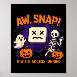 O jee spokerige geest skelet pompoen fout poster