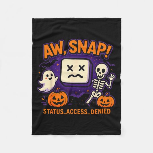 O jee spokerige spook skelet pompoen fout fleece deken (Voorkant)