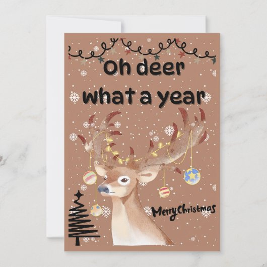 O jee wat een jaar feestdagenkaart (Voorkant)