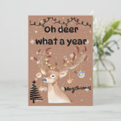 O jee wat een jaar feestdagenkaart (Staand voorkant)