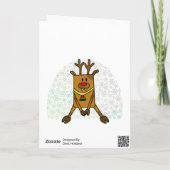 O jee wat een jaar Grappige tekening Sneeuwvlok Feestdagen Kaart (Achterkant)