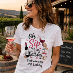O jeminee, het is mijn verjaardag wijnproeverij t-shirt