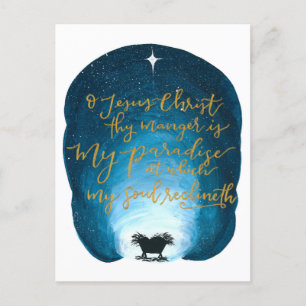 O Jezus Christus, uw kribbe is een ansichtkaart Briefkaart
