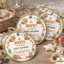 O Jongen Aquarel Woud Beer Baby Shower