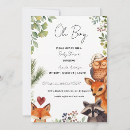 O jongen baby giraffe aquarel safari baby shower kaart