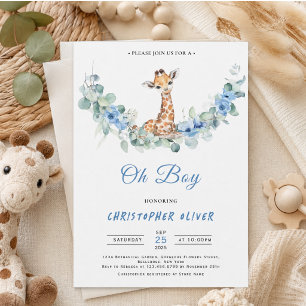 O jongen! Baby Giraffe Baby Shower Kaart