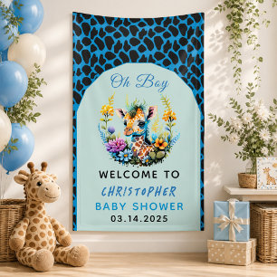 O jongen! Baby Giraffe Baby Shower Spandoek