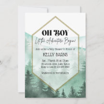 O jongen, Baby shower, Avontuur Uitnodiging
