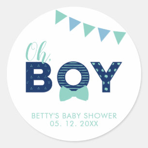 O jongen baby shower   Feest Favor Bedankt Sticker