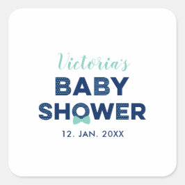 O Jongen Baby Shower | Feest Favoriet Dank je Stic Vierkante Sticker
