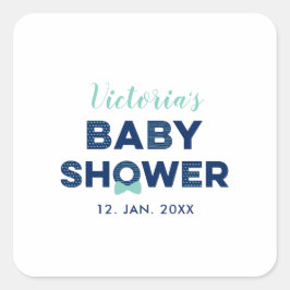 O Jongen Baby Shower | Feest Favoriet Dank je Stic Vierkante Sticker