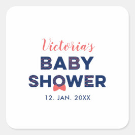 O Jongen Baby Shower | Feest Favoriet Dank je Stic Vierkante Sticker