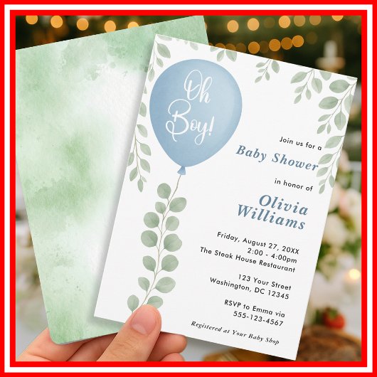 O Jongen Baby Shower Kaart