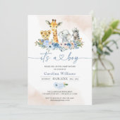 O jongen baby shower uitnodiging (Staand voorkant)