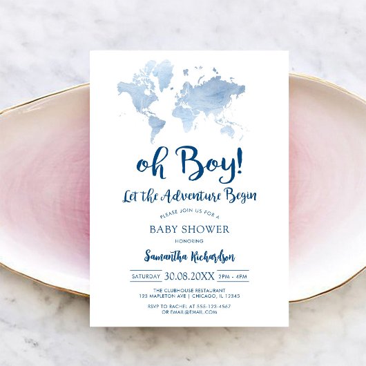 O jongen baby shower uitnodiging