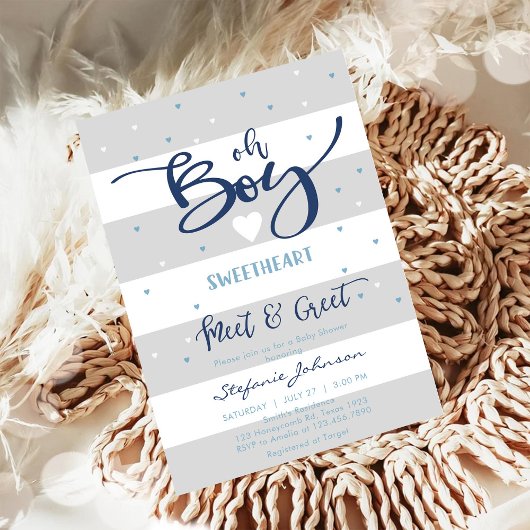 O jongen baby shower uitnodiging