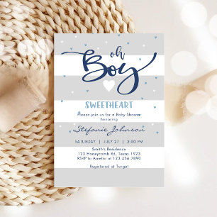 O jongen baby shower uitnodiging