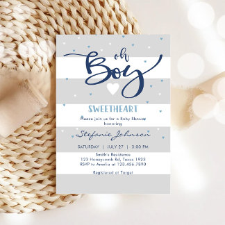 O jongen baby shower uitnodiging