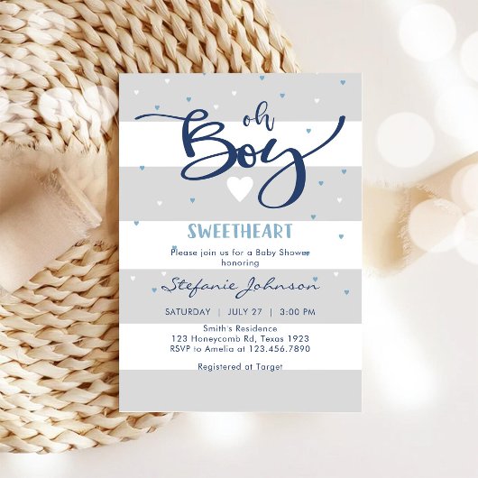 O jongen baby shower uitnodiging
