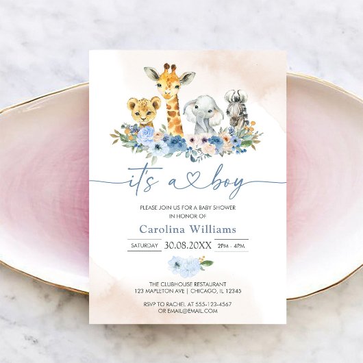 O jongen baby shower uitnodiging