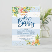 O jongen baby shower uitnodiging (Staand voorkant)