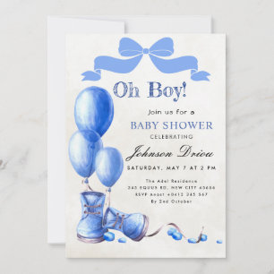 O jongen baby shower uitnodiging Blauwe waterver