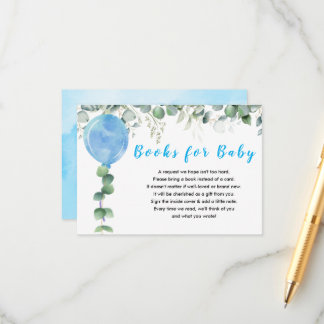 O jongen ballon groen eucalyptus baby shower informatiekaartje