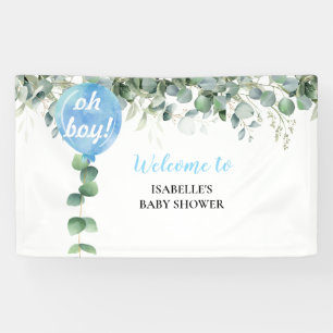 O jongen ballon groenvoorziening eucalyptus baby s spandoek