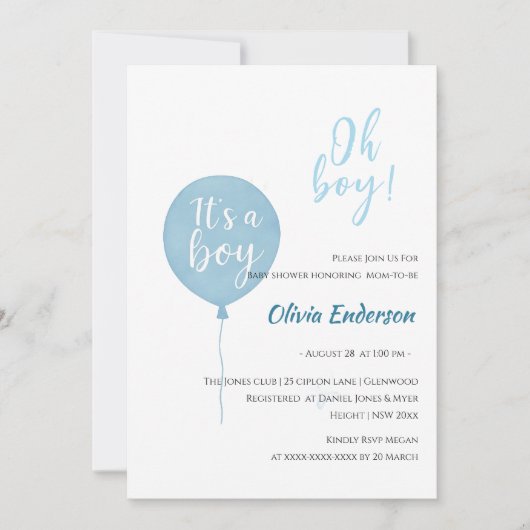 O jongen! Ballonbaby is bijna zover Kaart (Voorkant)