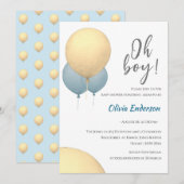 O jongen! Ballonbaby is uitgenodigd om te komen Kaart (Voorkant / Achterkant)