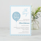 O jongen! Ballonbaby is uitgenodigd om te komen Kaart (Staand voorkant)