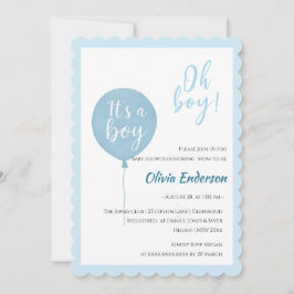 O jongen! Ballonbaby is uitgenodigd om te komen Kaart