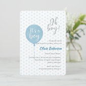 O jongen! Ballonbaby is uitgenodigd om te komen Kaart (Staand voorkant)