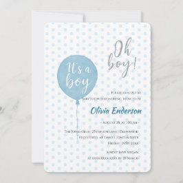 O jongen! Ballonbaby is uitgenodigd om te komen! Kaart