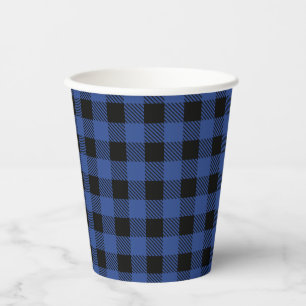O jongen beer blauw Buffalo geruite baby shower Papieren Bekers
