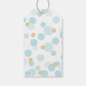 O Jongen Blauw Goud Glitter Confetti Dank Je Wel Cadeaulabel (Achterkant)