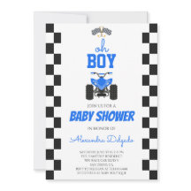 O Jongen Blauwe ATV Quad 4 Wheeler Baby Shower