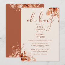 O Jongen Bloemige Herfst Baby Shower