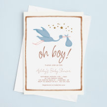 O Jongen Boho Ooievaar Baby Shower