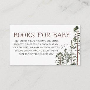 O Jongen Bos Baby Shower Boeken voor Baby Informatiekaartje