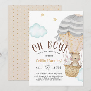 O, jongen bos Teddybeer babyshower Kaart