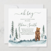 O jongen bosbeer babyshower uitnodiging (Voorkant)