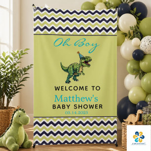 O jongen! Cute Dinosaurus Baby Shower Spandoek