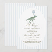 O jongen dinosaurus babyshower uitnodiging (Voorkant / Achterkant)