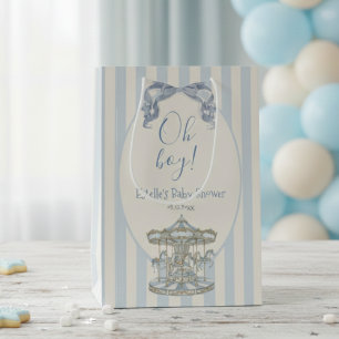 O jongen! Draaimolen Blauwe Franse Baby Shower Medium Cadeauzakje