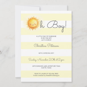 O Jongen Een Straaltje Zonneschijn Baby Shower Kaart