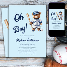 O Jongen Honkbal Baby Shower Schattige Beer